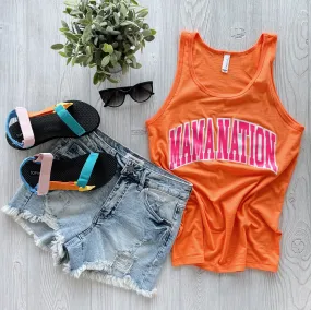 Mama Nation • Neon Orange Unisex Tank