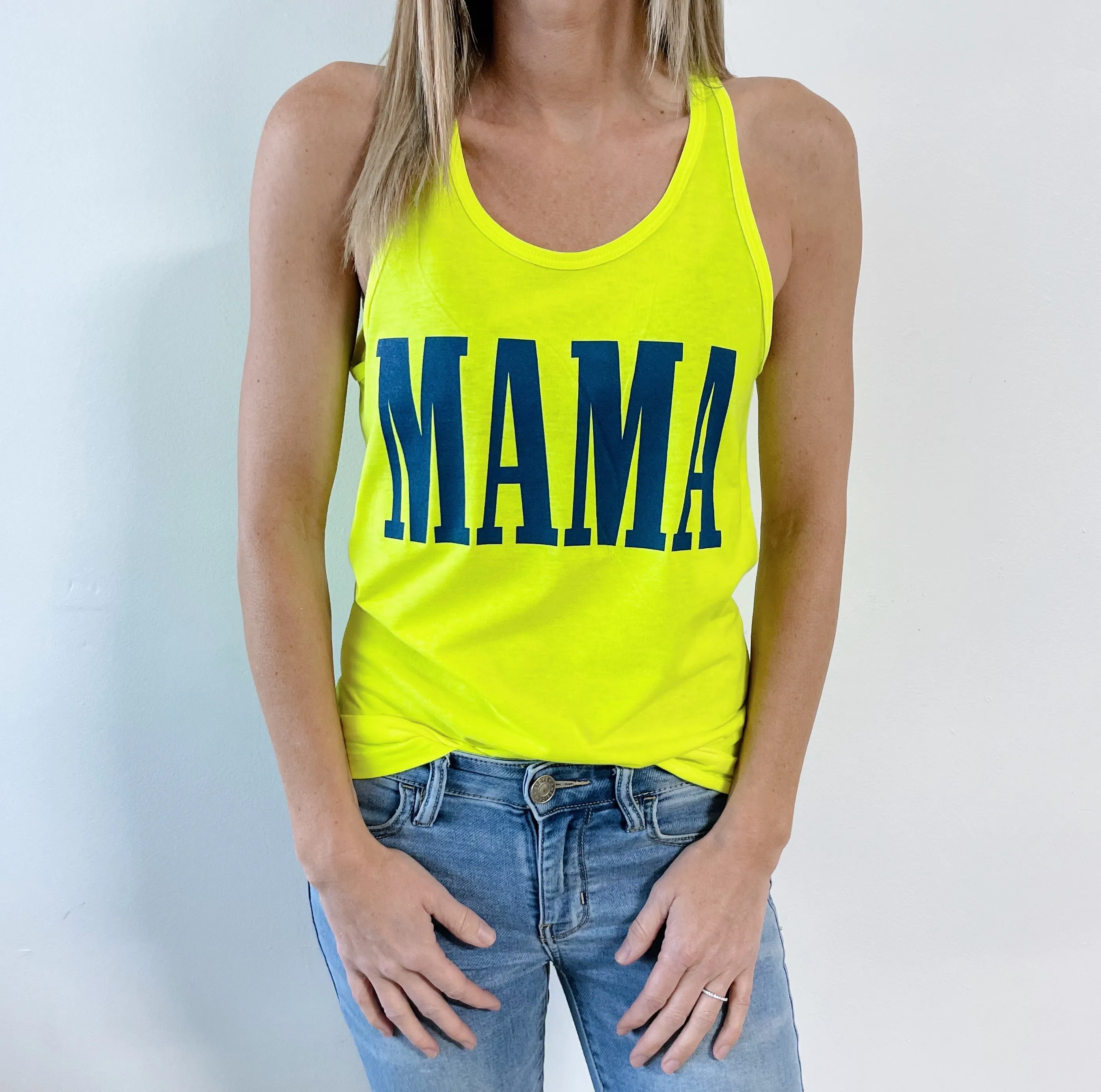 MAMA • Neon Yellow Unisex Tank