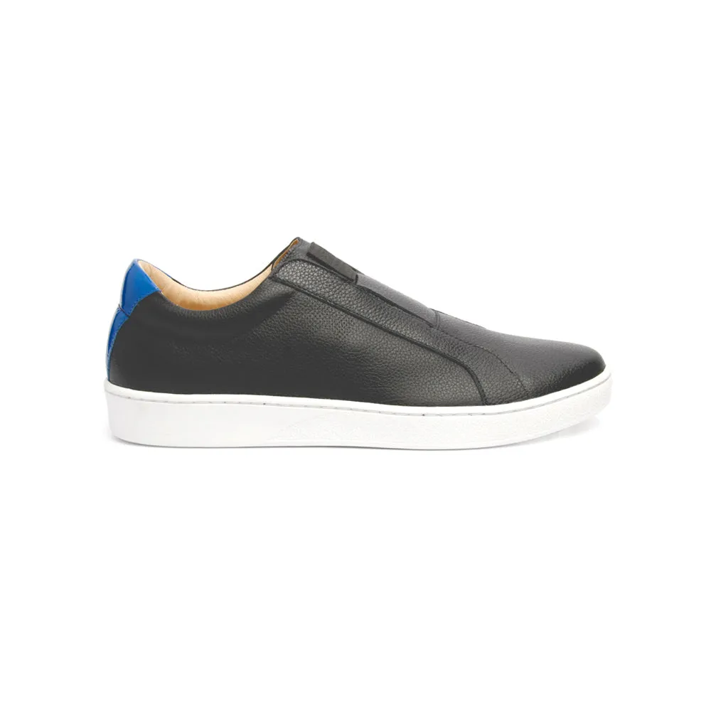 Men's Bishop Classic Black Blue Leather Sneakers 01791-995