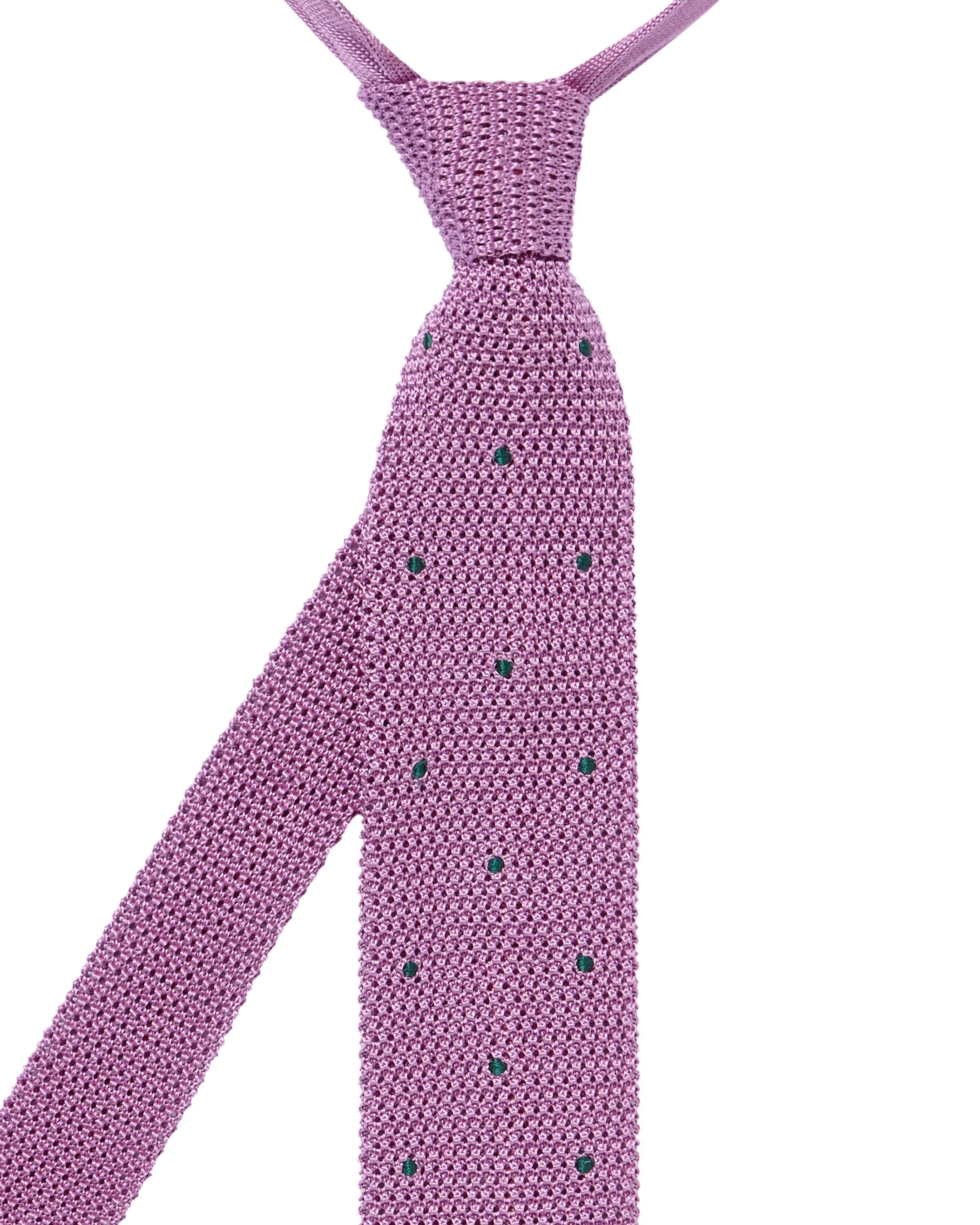 Men's Tricot Pois Silk Tie Pink