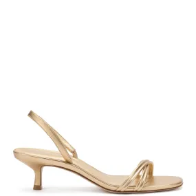 Mini Annie Sandal In Gold Metallic Leather