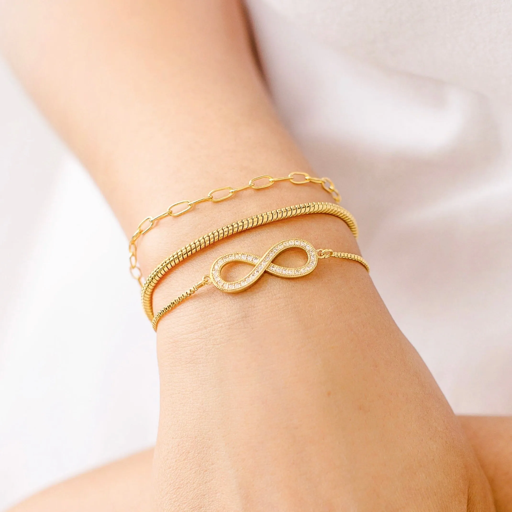 Mini Paperclip Bracelet in Gold and Silver