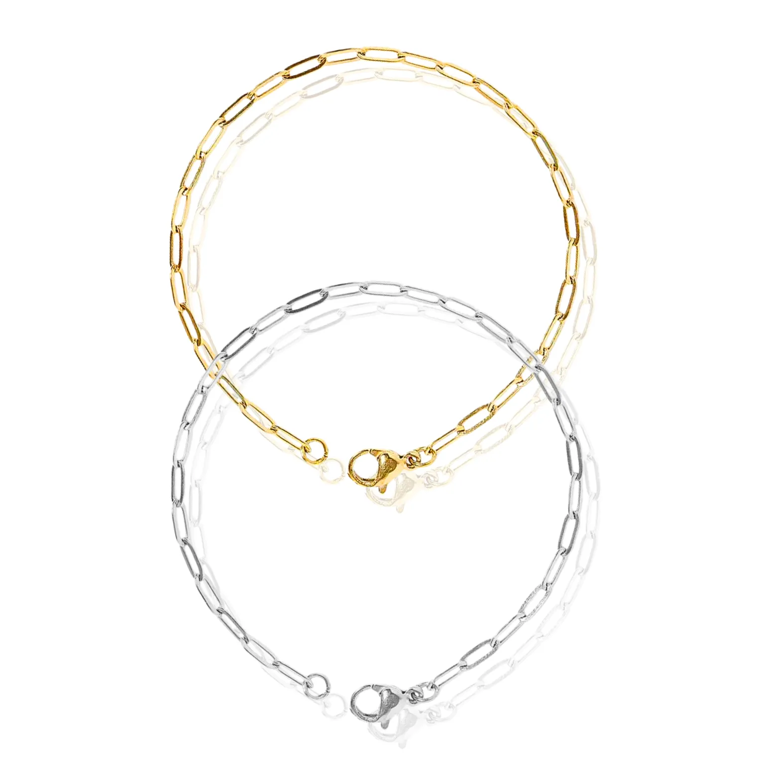 Mini Paperclip Bracelet in Gold and Silver