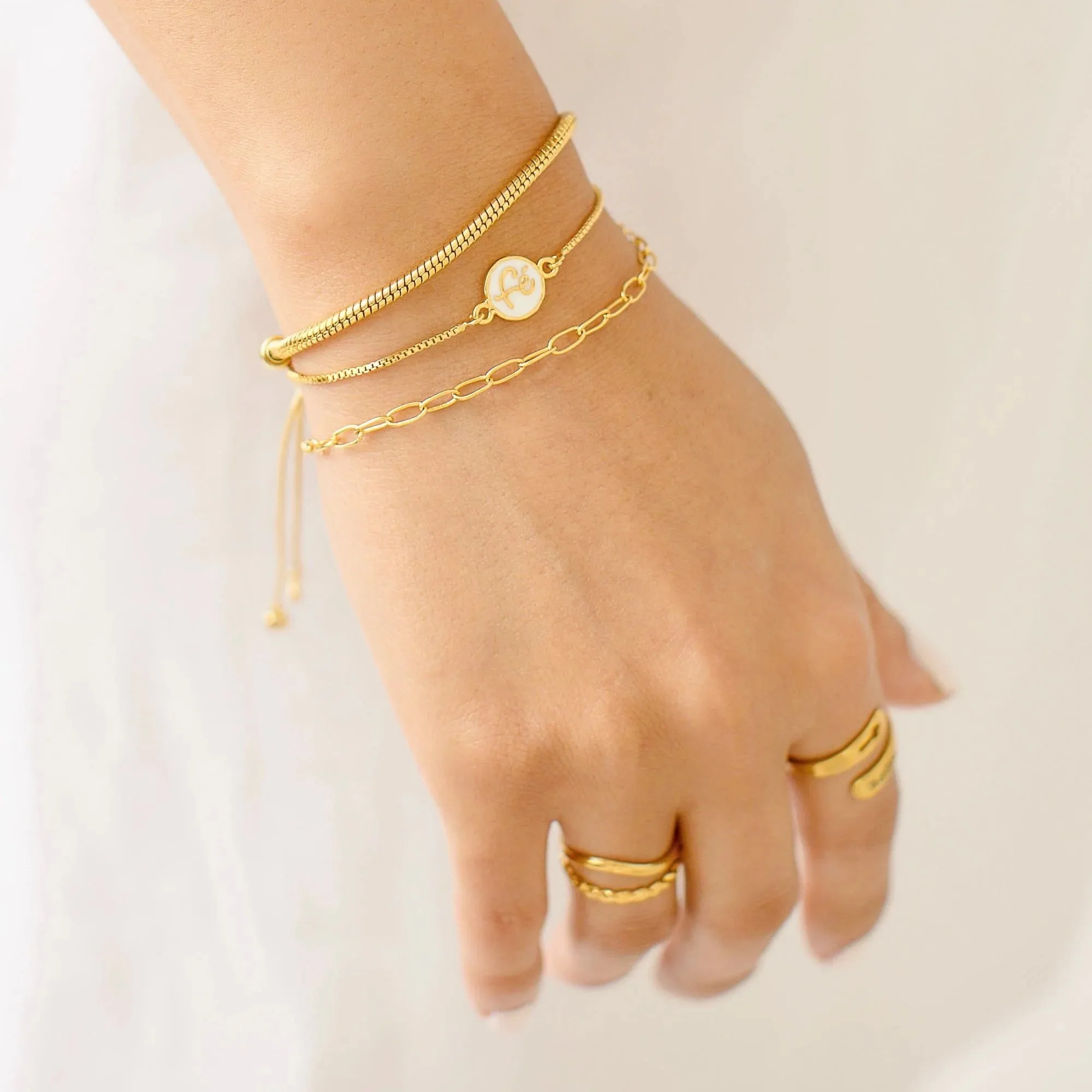 Mini Paperclip Bracelet in Gold and Silver