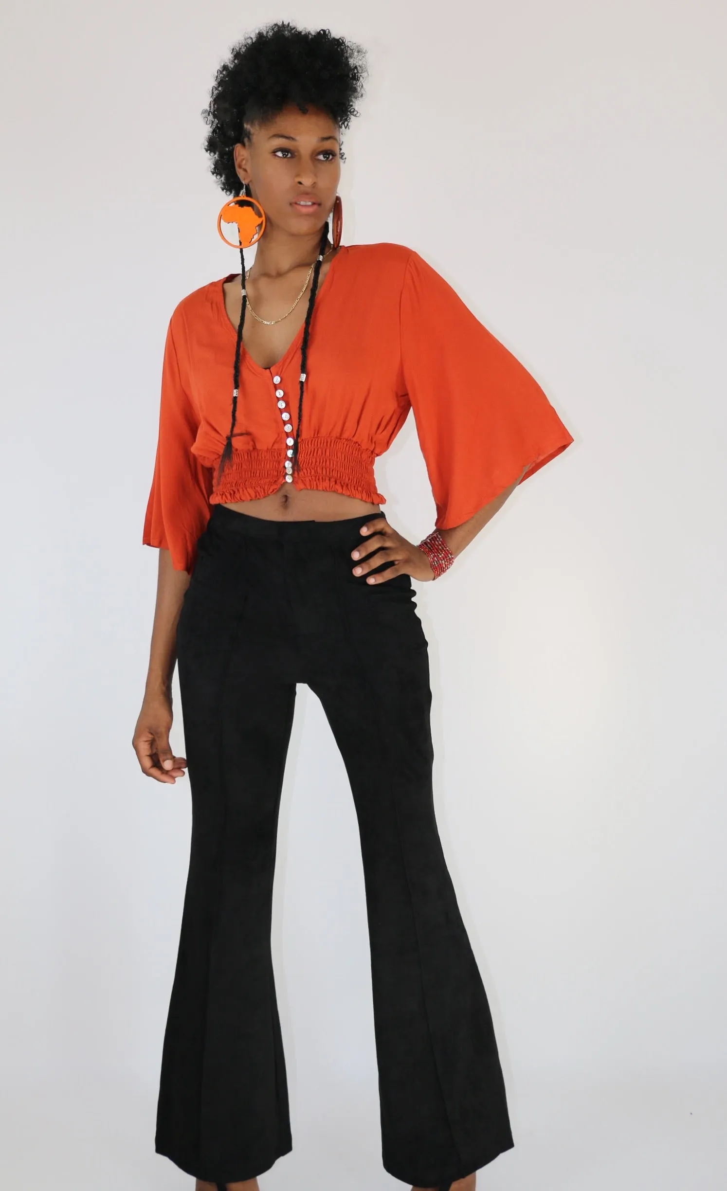 Nadine Button Crop Top