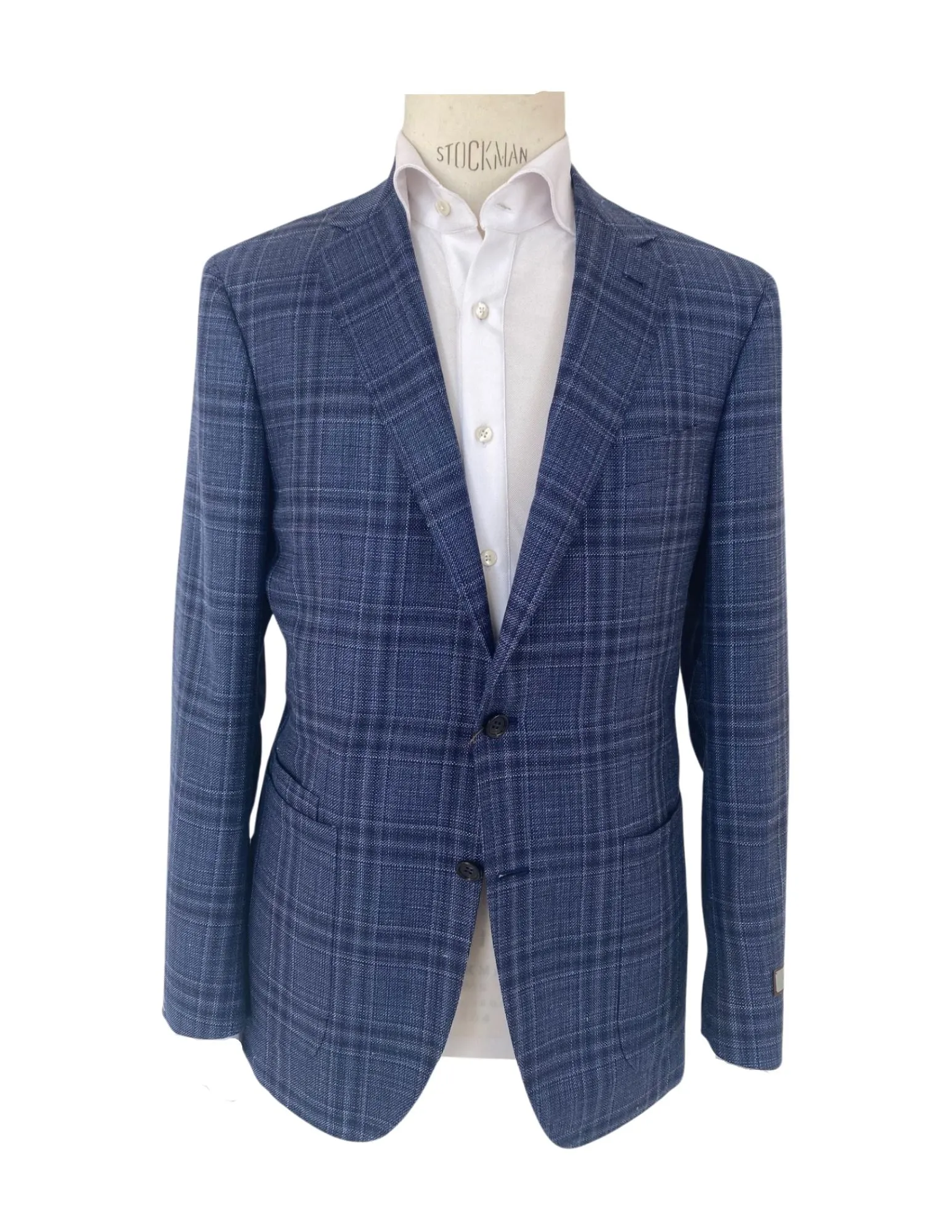 Navy Plaid Tweed Sportcoat