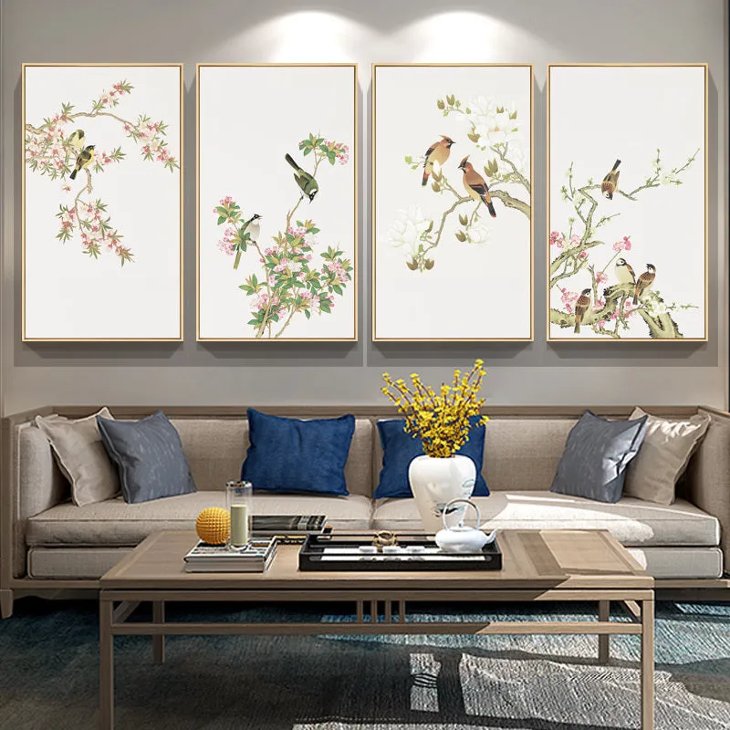 Oriental Birds Wall Art With Frame