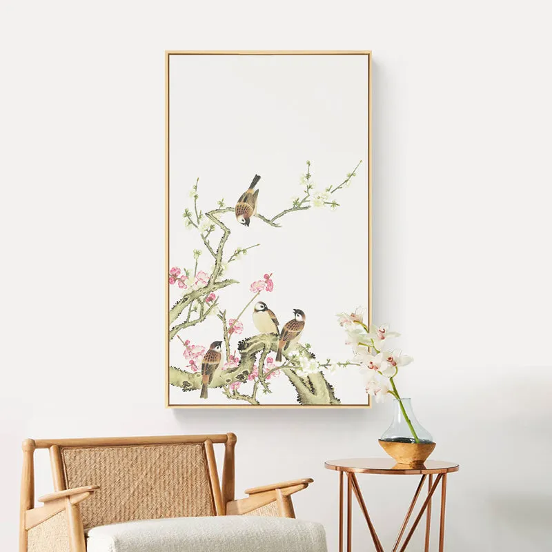 Oriental Birds Wall Art With Frame