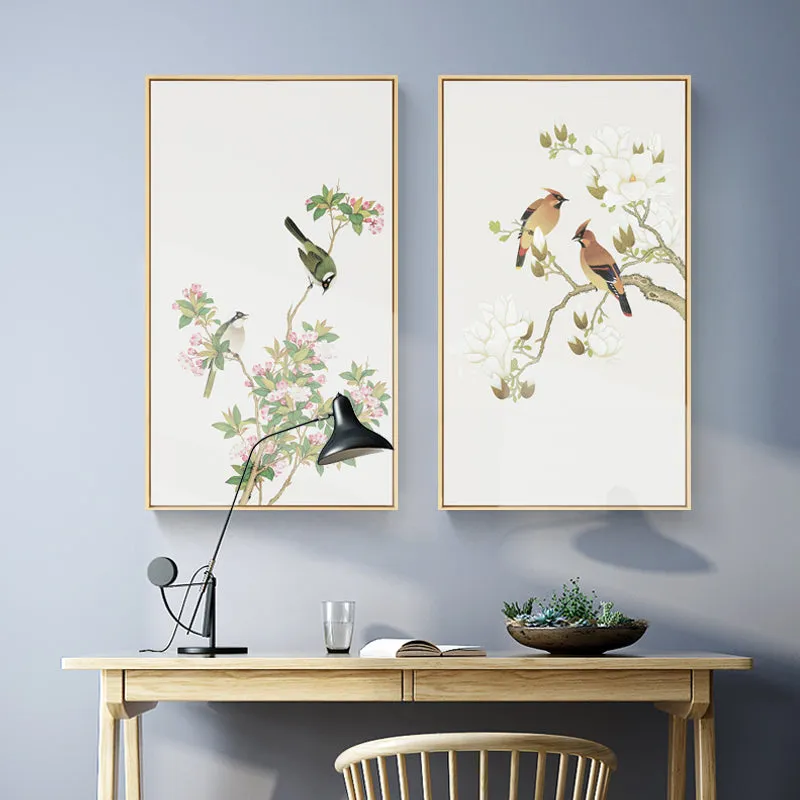 Oriental Birds Wall Art With Frame