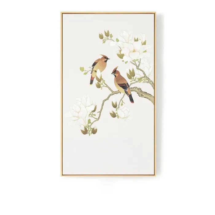 Oriental Birds Wall Art With Frame