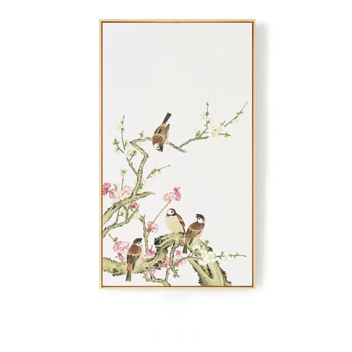 Oriental Birds Wall Art With Frame