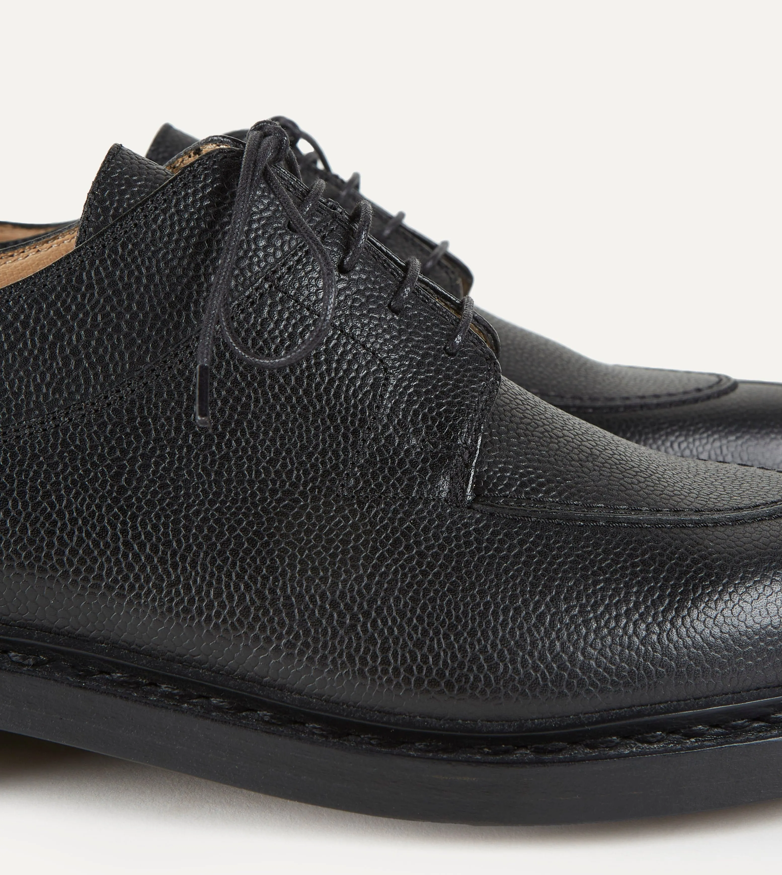 Paraboot Avignon Black Grain Leather Derby Shoe