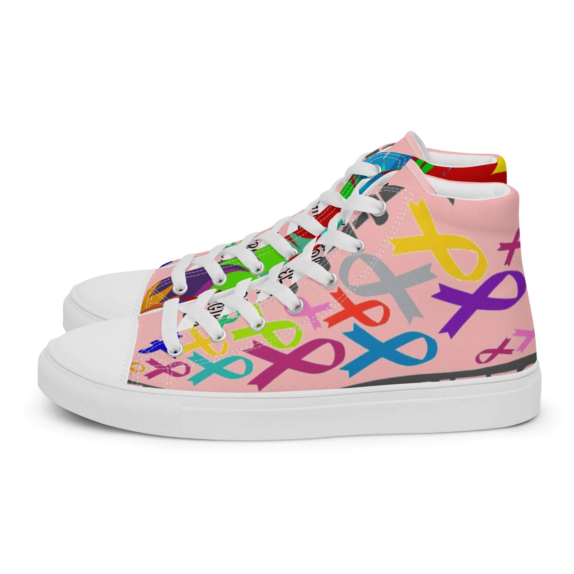 PORCHGIRLZ Breast Cancer Awareness Women’s high top canvas shoes