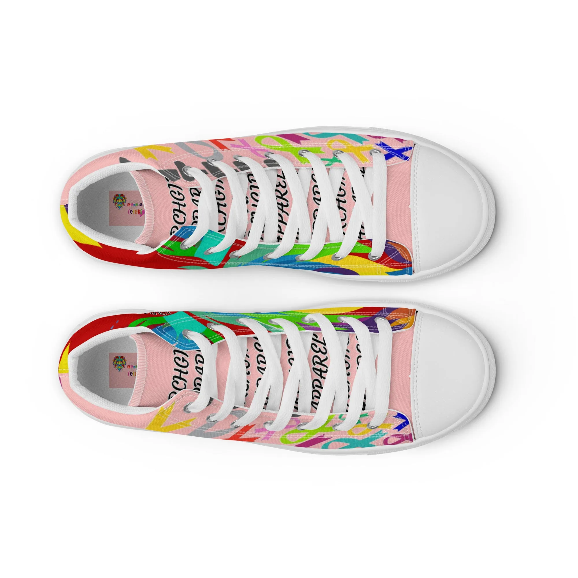 PORCHGIRLZ Breast Cancer Awareness Women’s high top canvas shoes