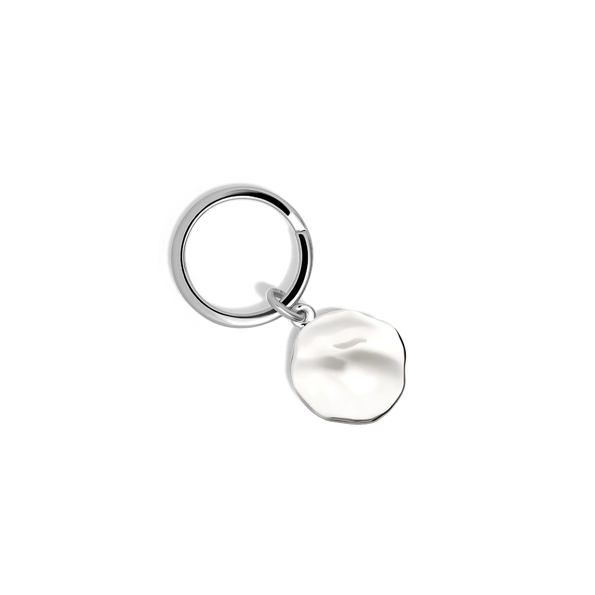 Quote Pebble Key Ring Silver