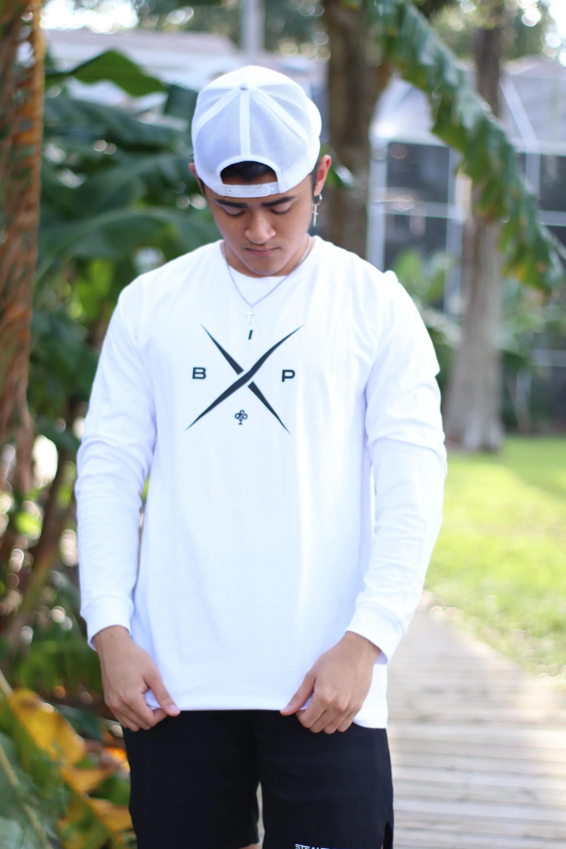 "X" Logo 2.0  LONG SLEEVE  White/ Blue/ Red