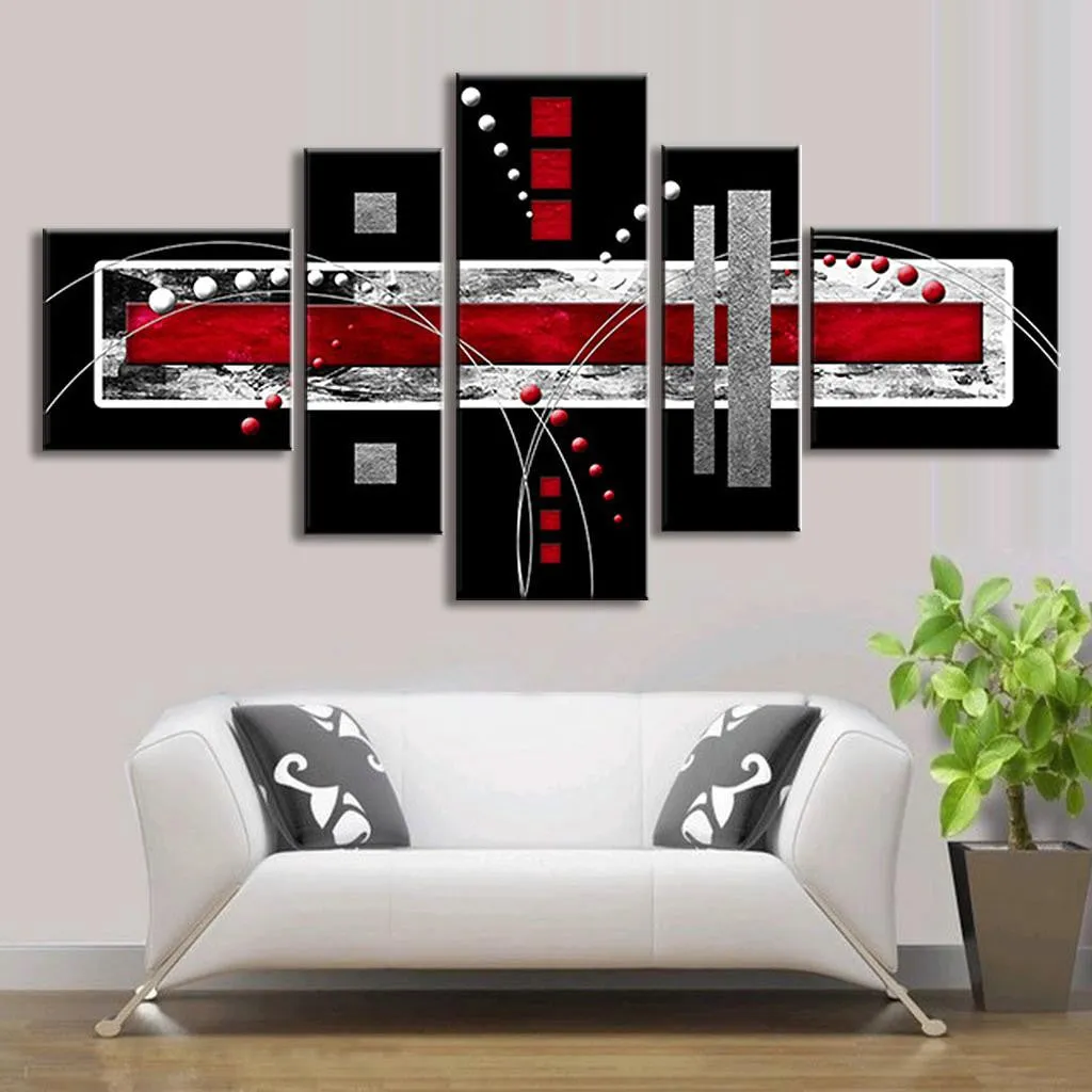 Red and Gray Abstract Rectangles