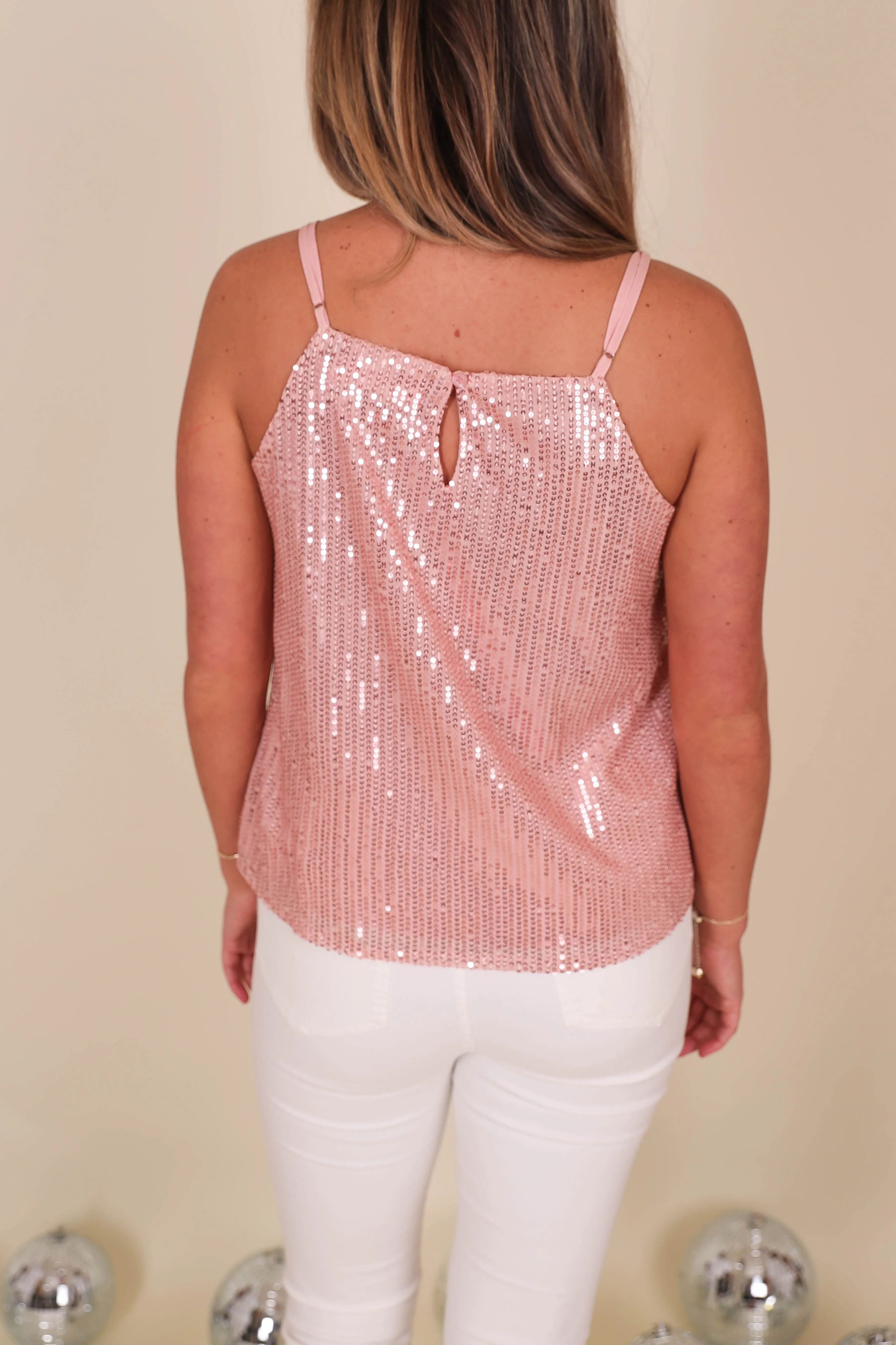 RESTOCK: Let The Sparks Fly Sequin Tank-Blush