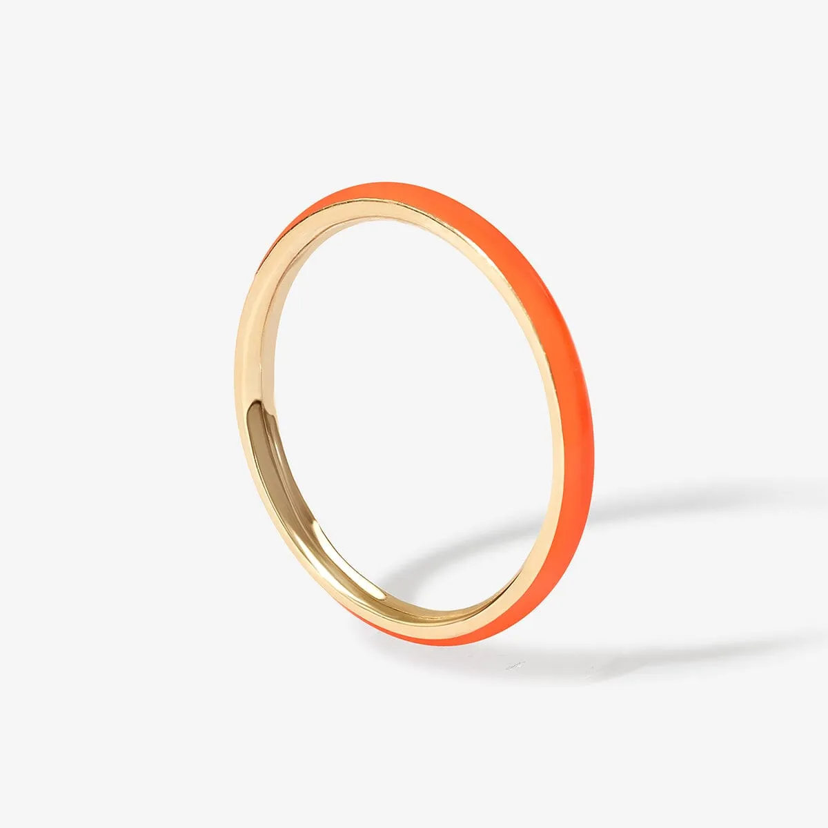 Ride neon orange enamel ring