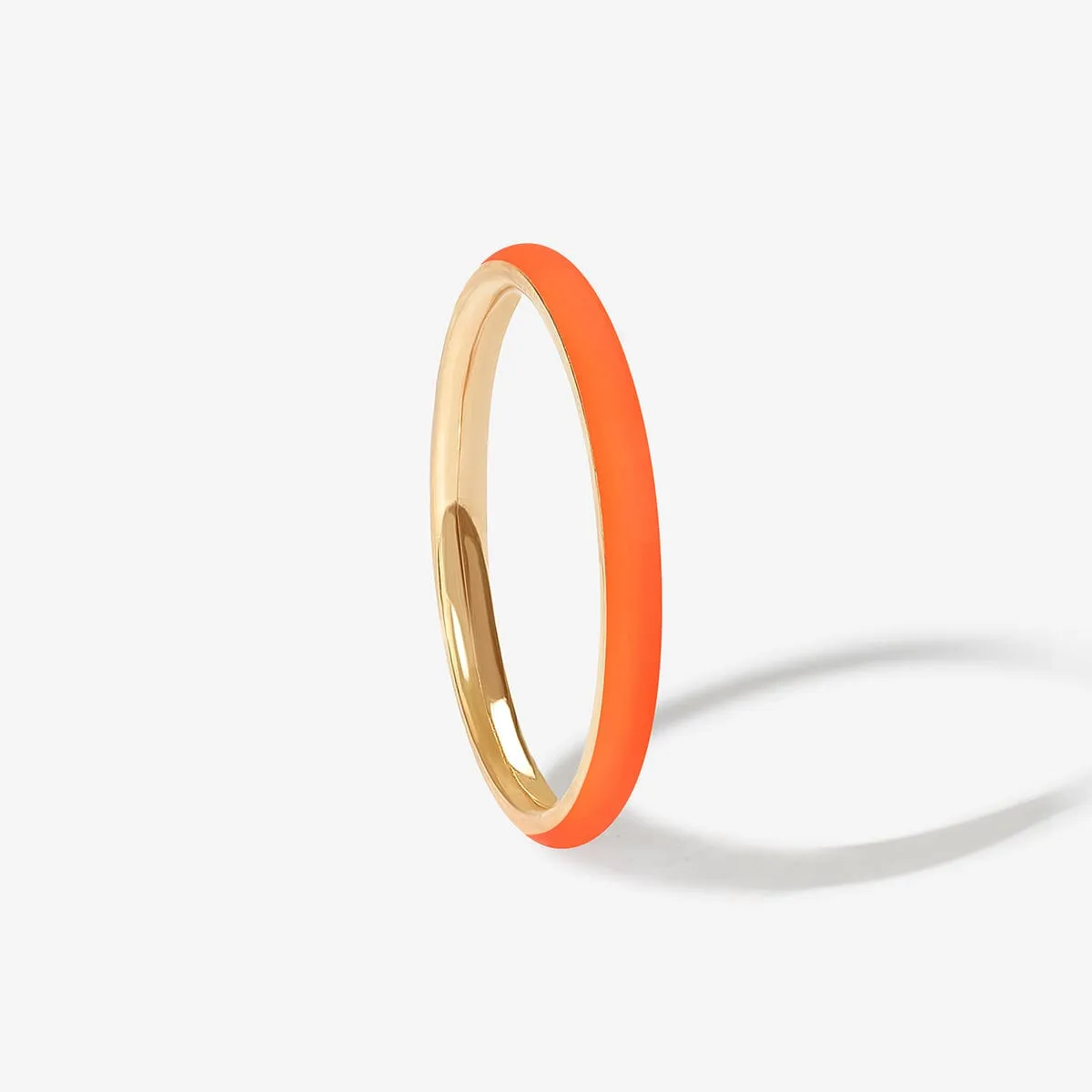 Ride neon orange enamel ring