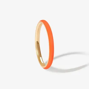 Ride neon orange enamel ring