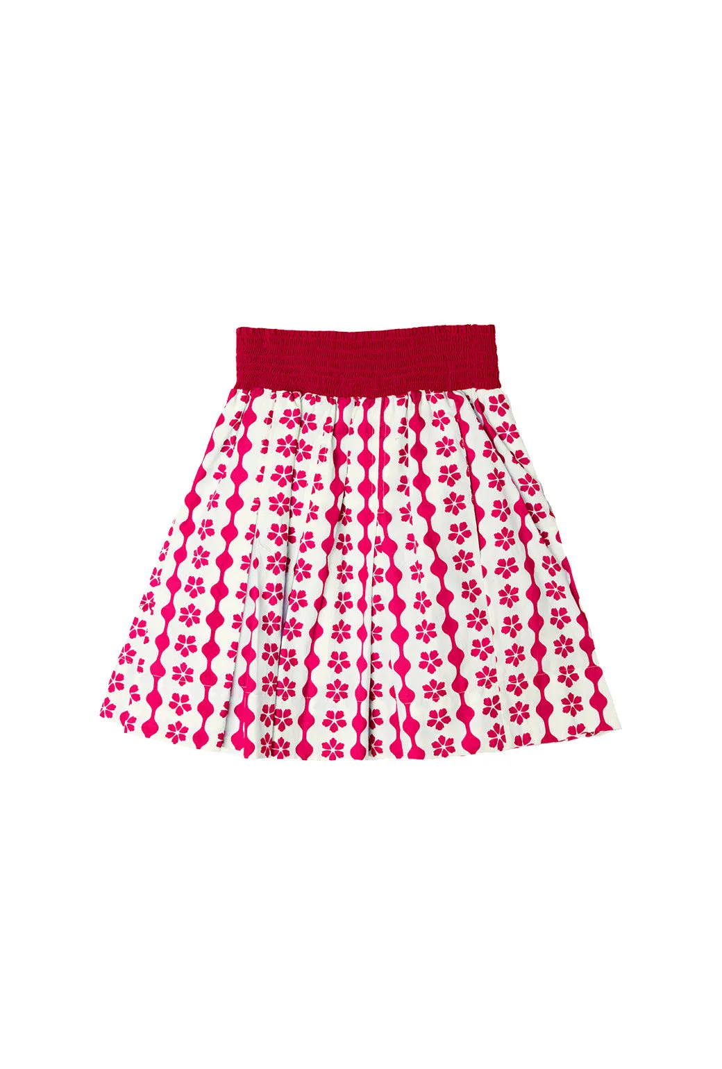 SAMPLE - BURU x Bisby Smocked MINI Skirt - Raspberry