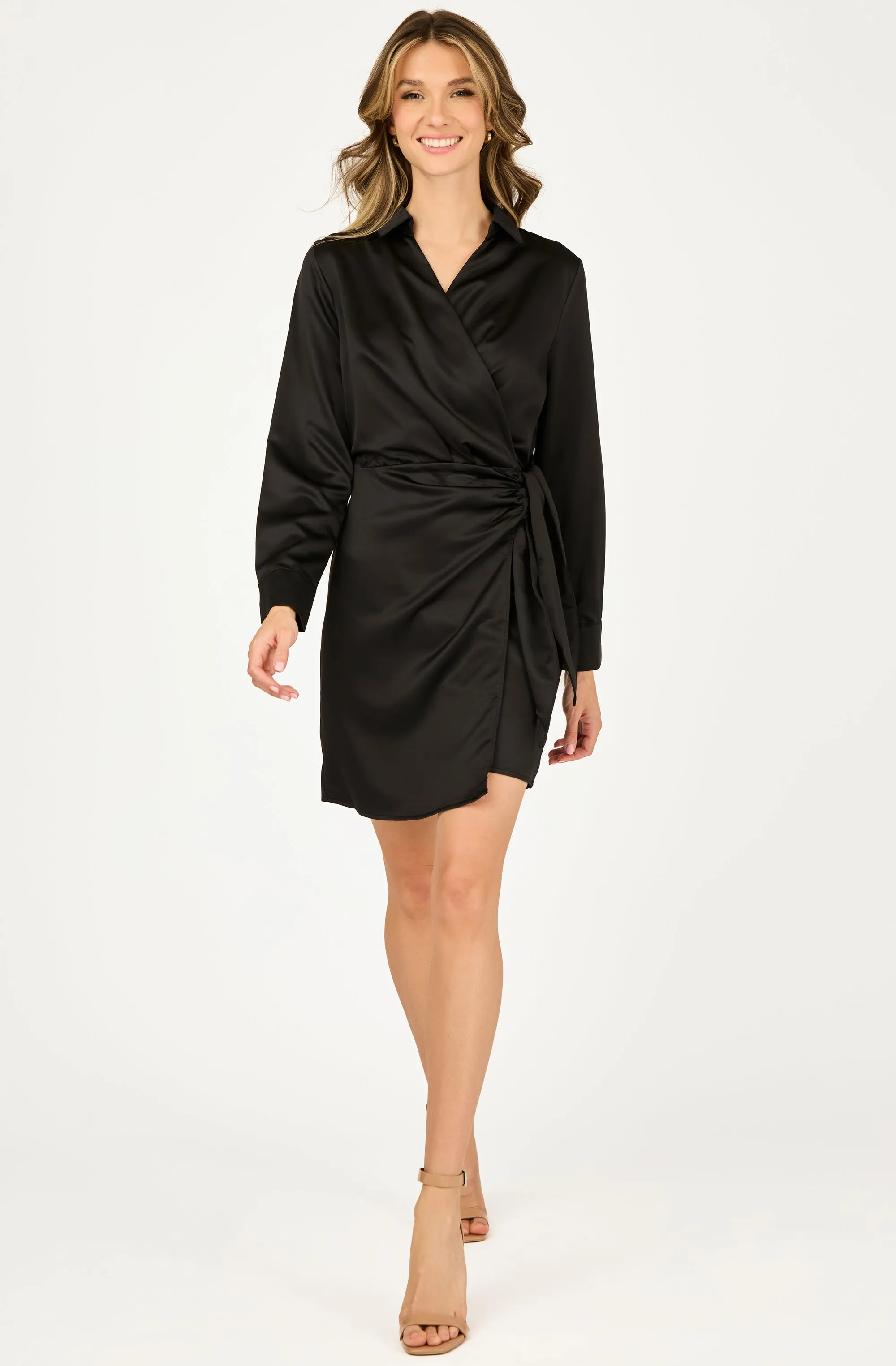 Satin Wrap Dress