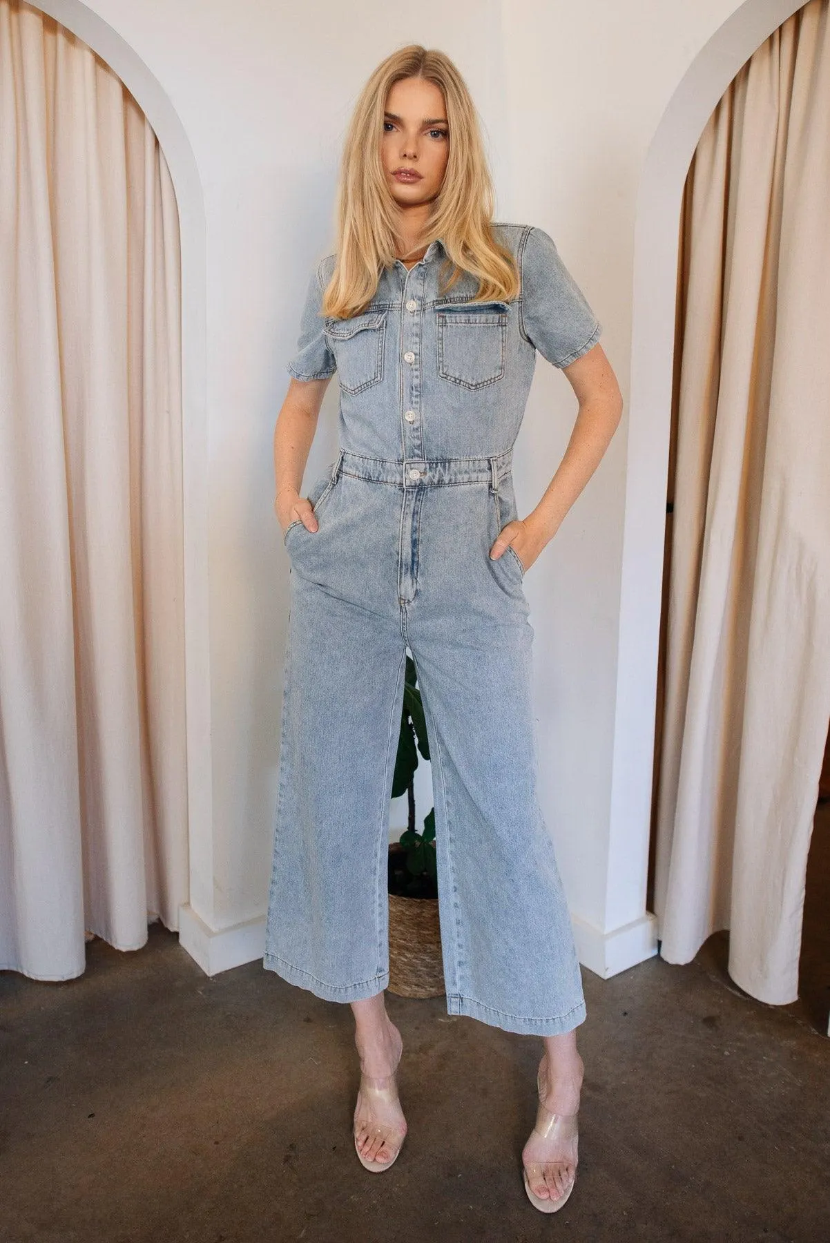 Sawyer Denim Utility Jumpsuit - Final Sale