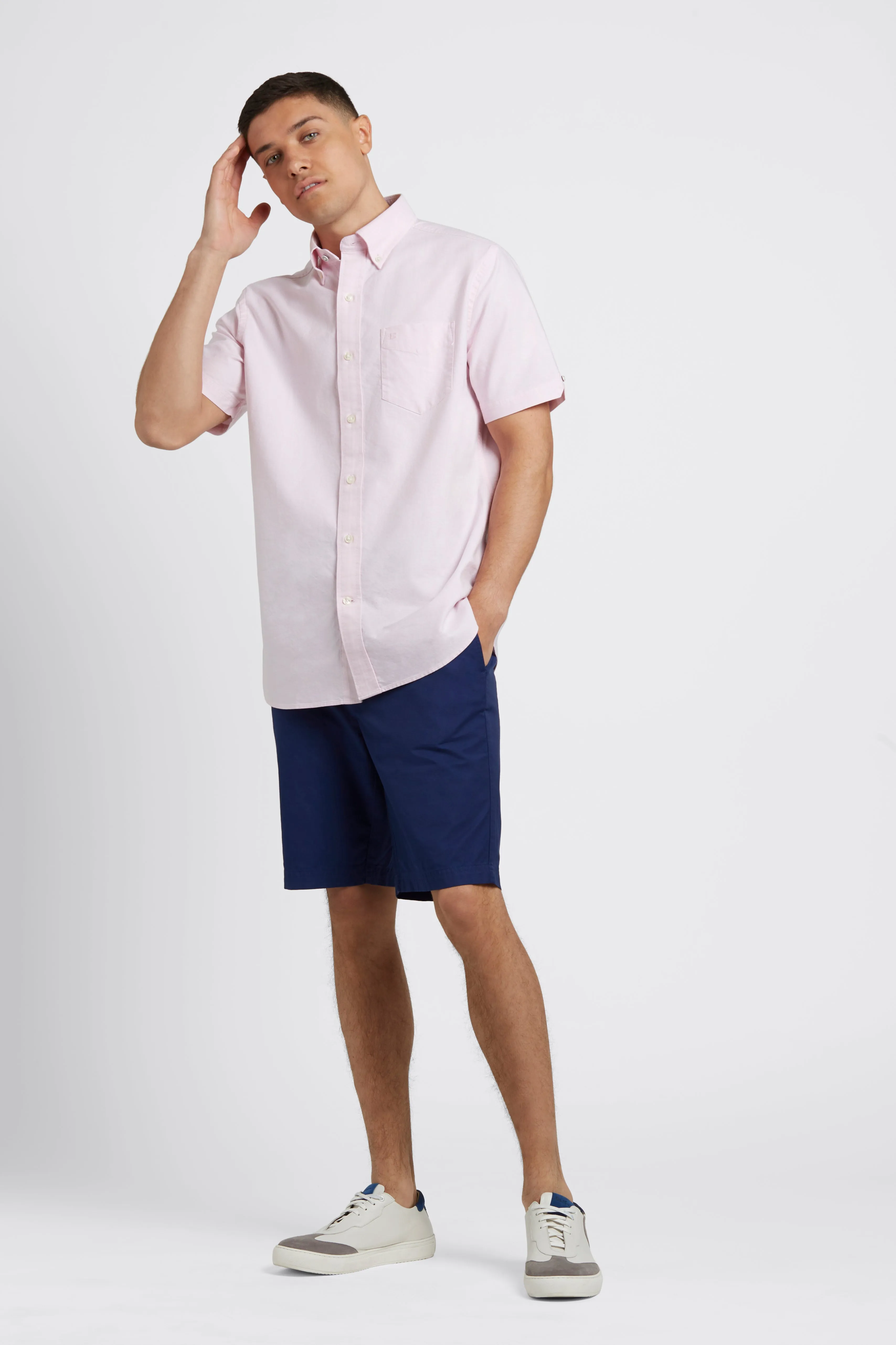 Short Sleeve Brighton Oxford Organic Shirt - Dusty Pink