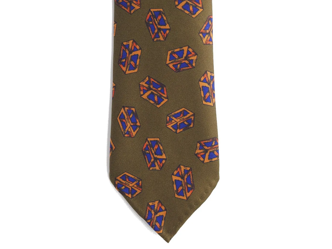 Silk Tie Quader Green