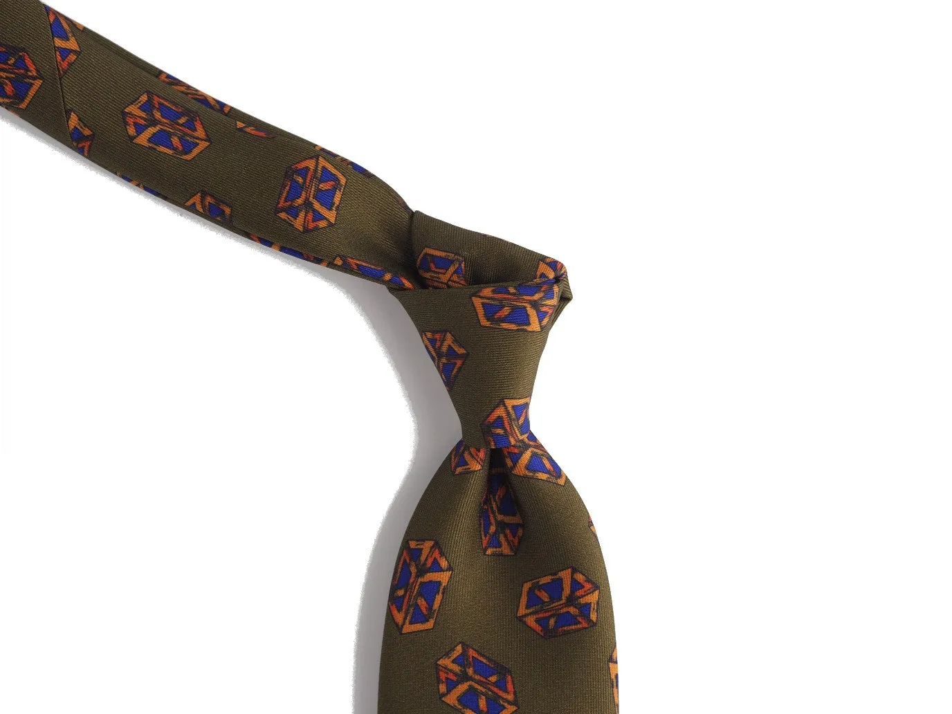 Silk Tie Quader Green