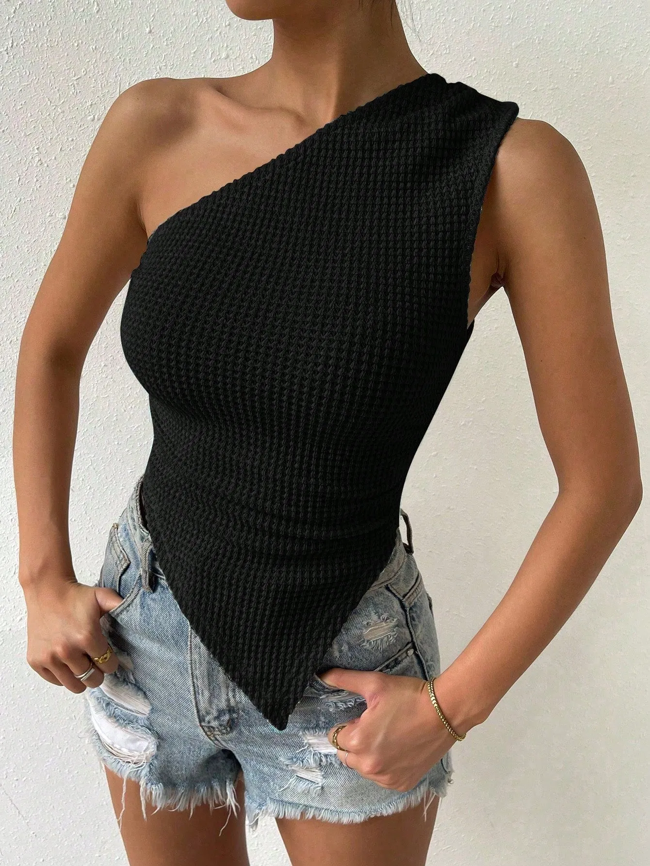 Sleek One-Shoulder Asymmetrical Top