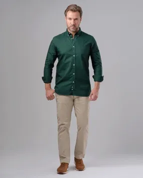 SLIM-FIT OXFORD SHIRT  - OLIVE