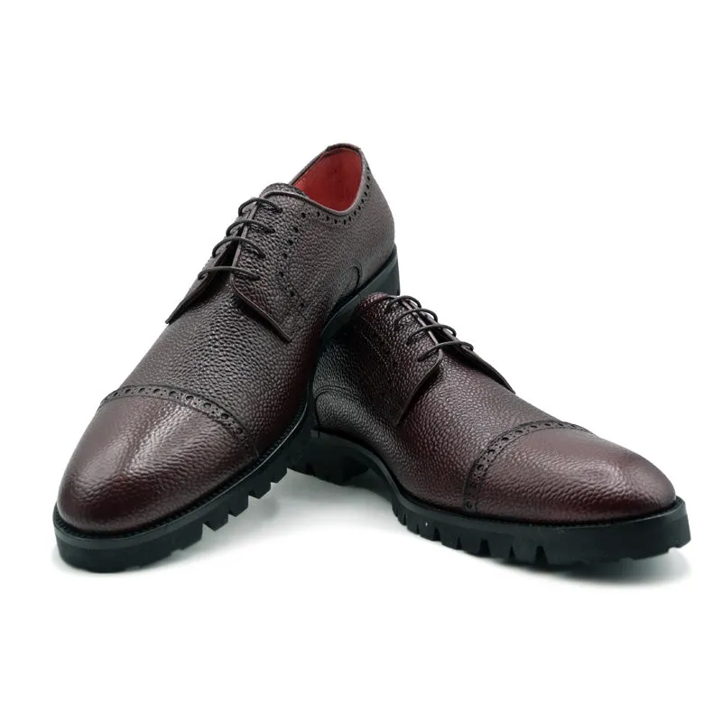 SMPL-CD-007 Pebblegrain Calfskin Captoe Derby Size 9