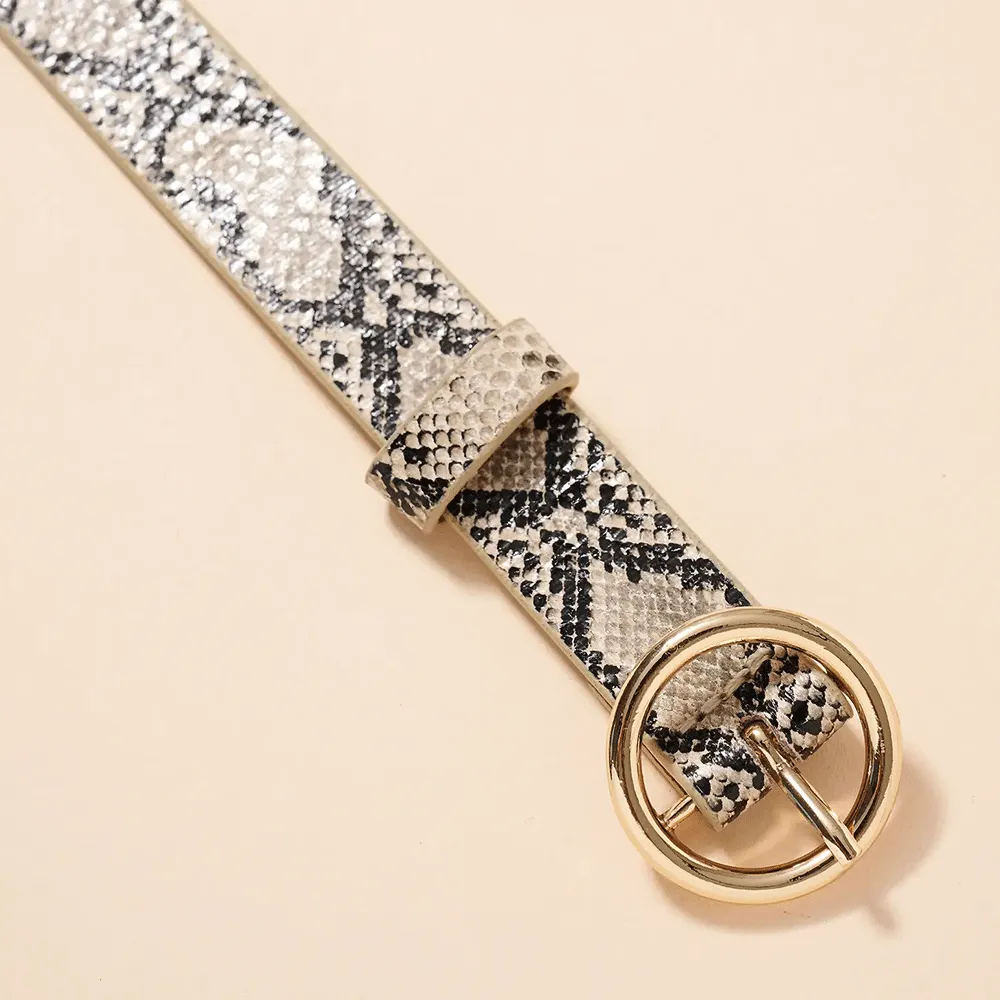 Snakeskin Leather Belt