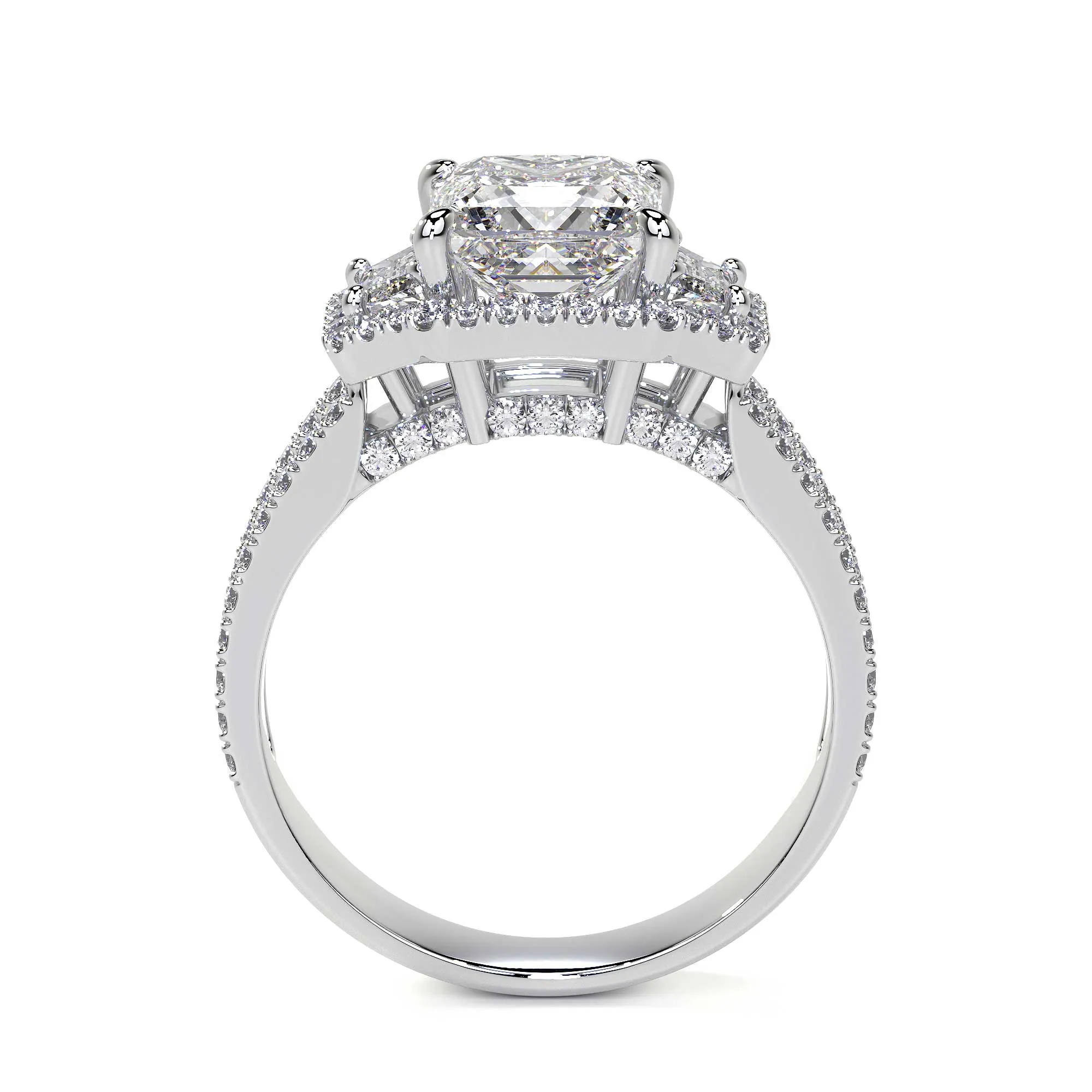 Square Radiant Cut Cluster Diamond Ring, 1.80 CT