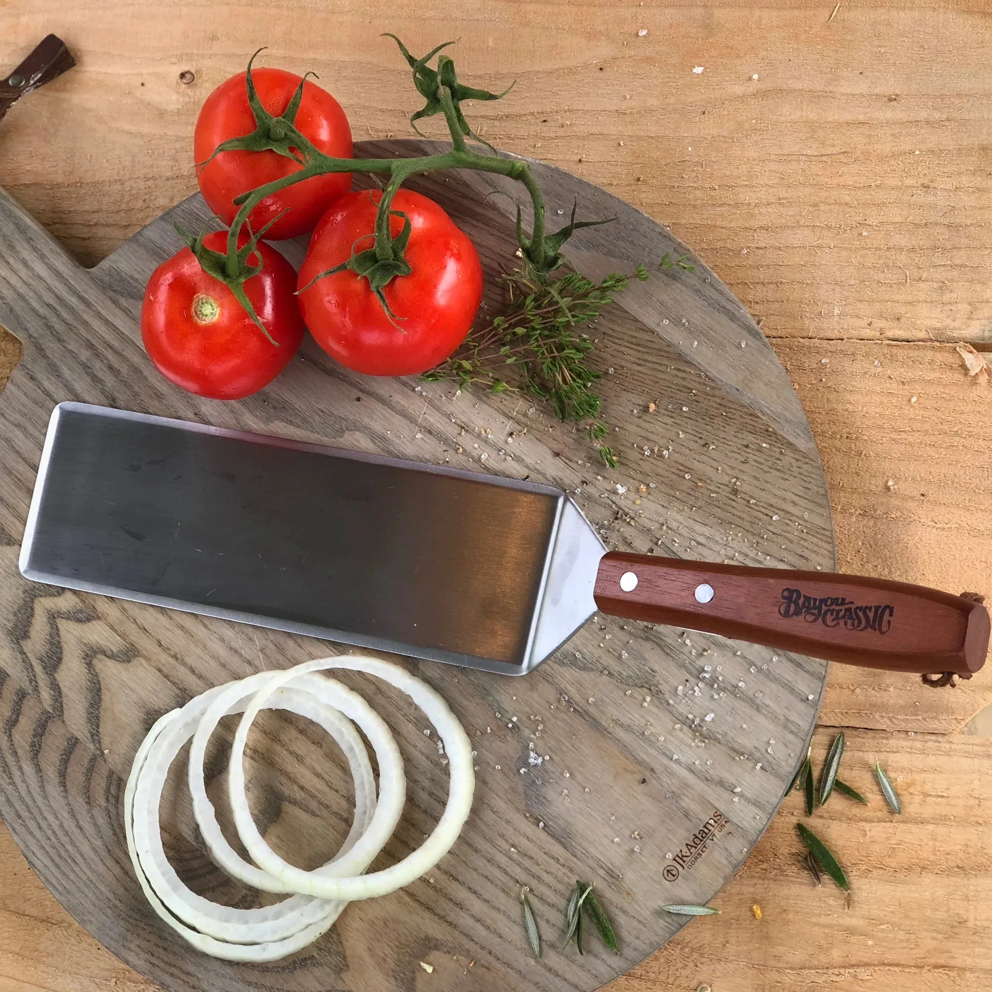 Stainless Steel Griddle Spatula with Riveted Hardwood Handle