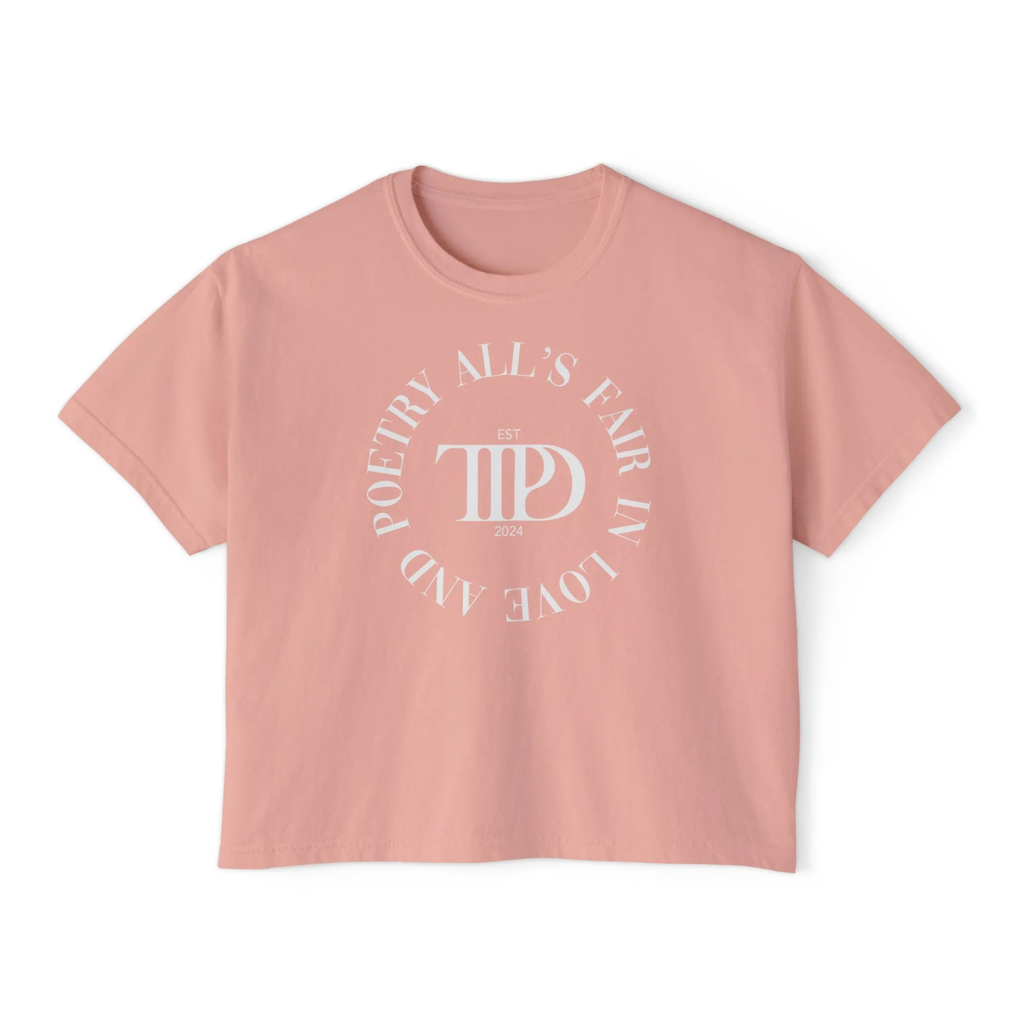 Taylor Swift Tourtered Poets Department Women's Boxy Tee | All's Fair In Love and Poetry