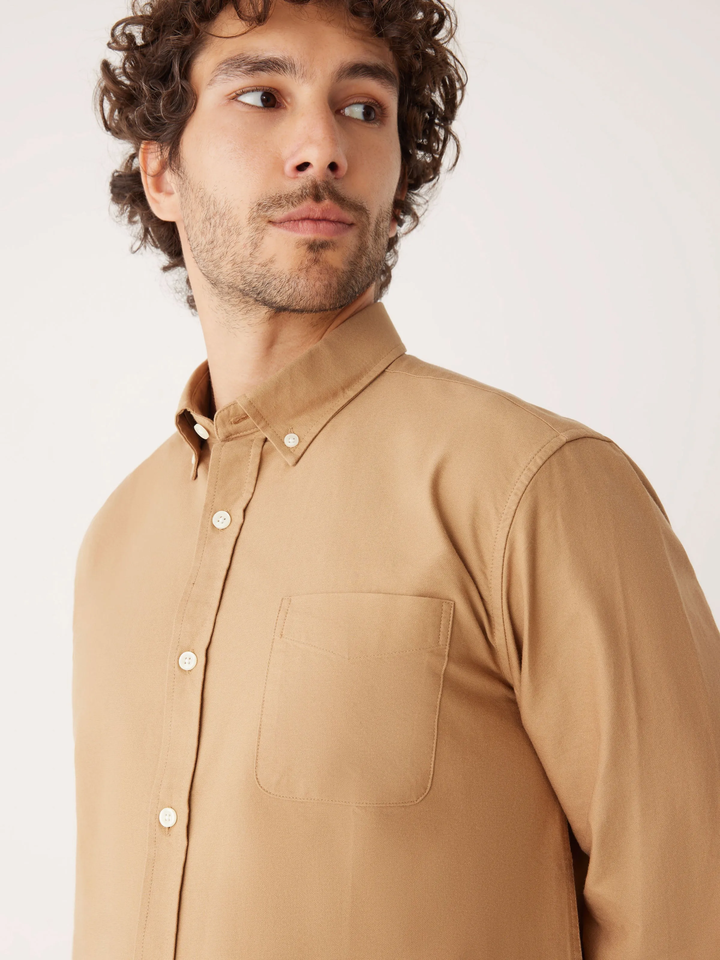 The Jasper Good Cotton Oxford Shirt in Camel