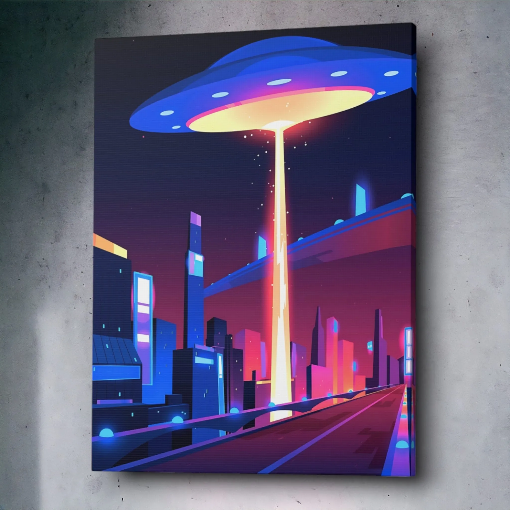 UFO Abduction (Sci-Fi) Canvas