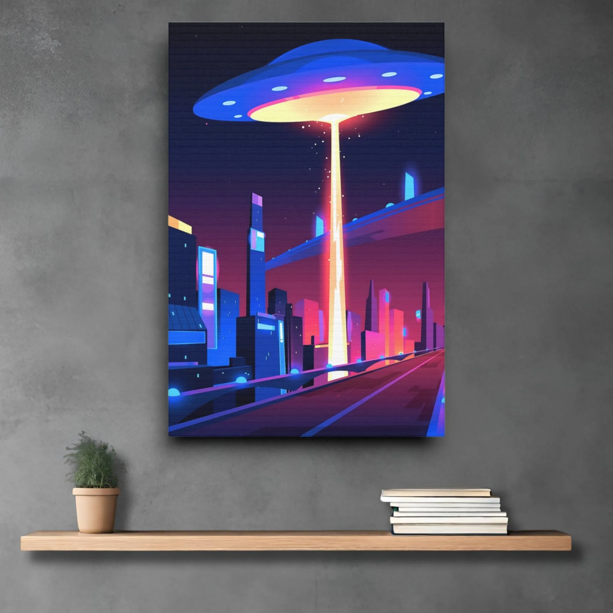 UFO Abduction (Sci-Fi) Canvas