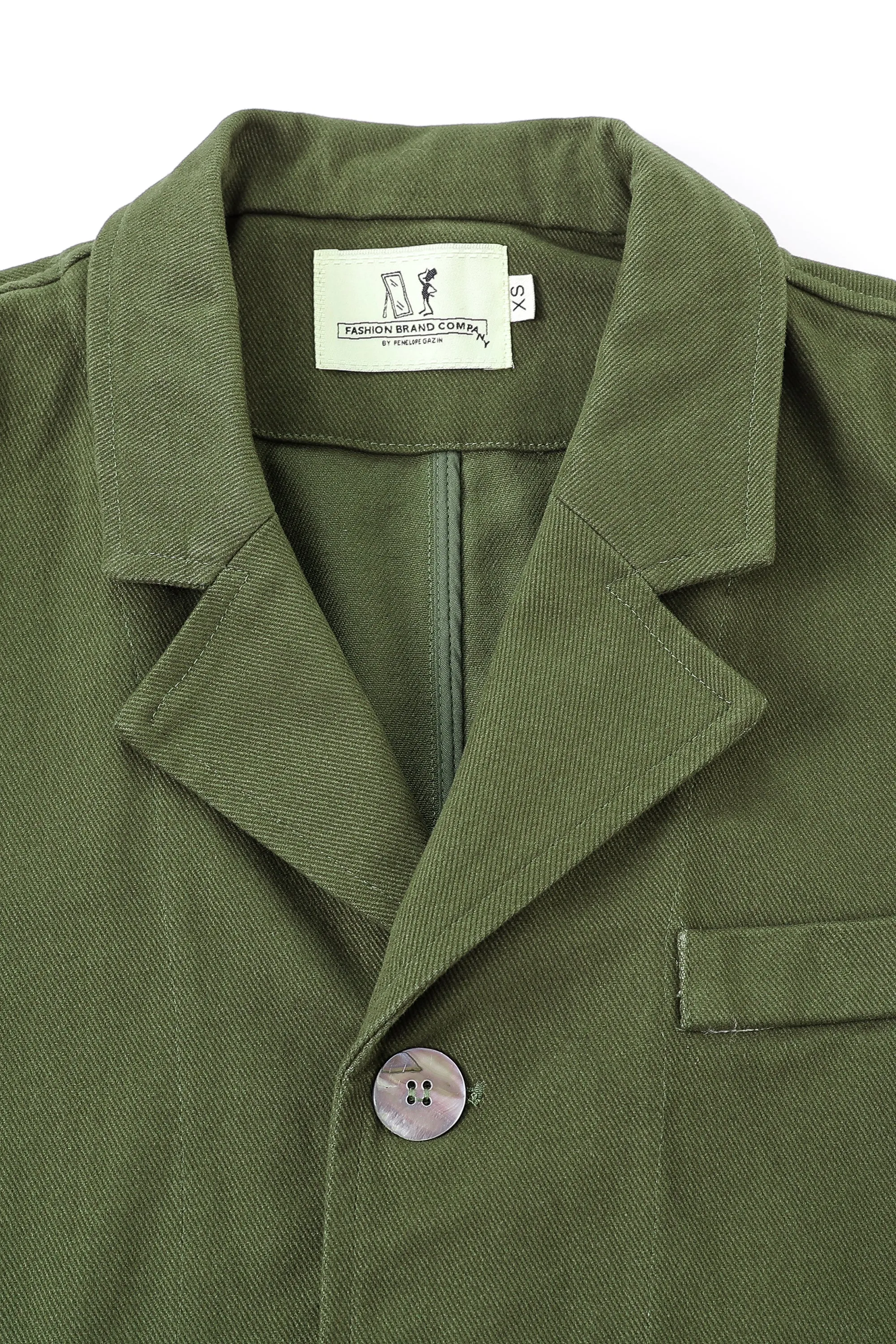 Unisex Green Canvas Stylish Professor Jacket with Comfortable Fit and Durable Design