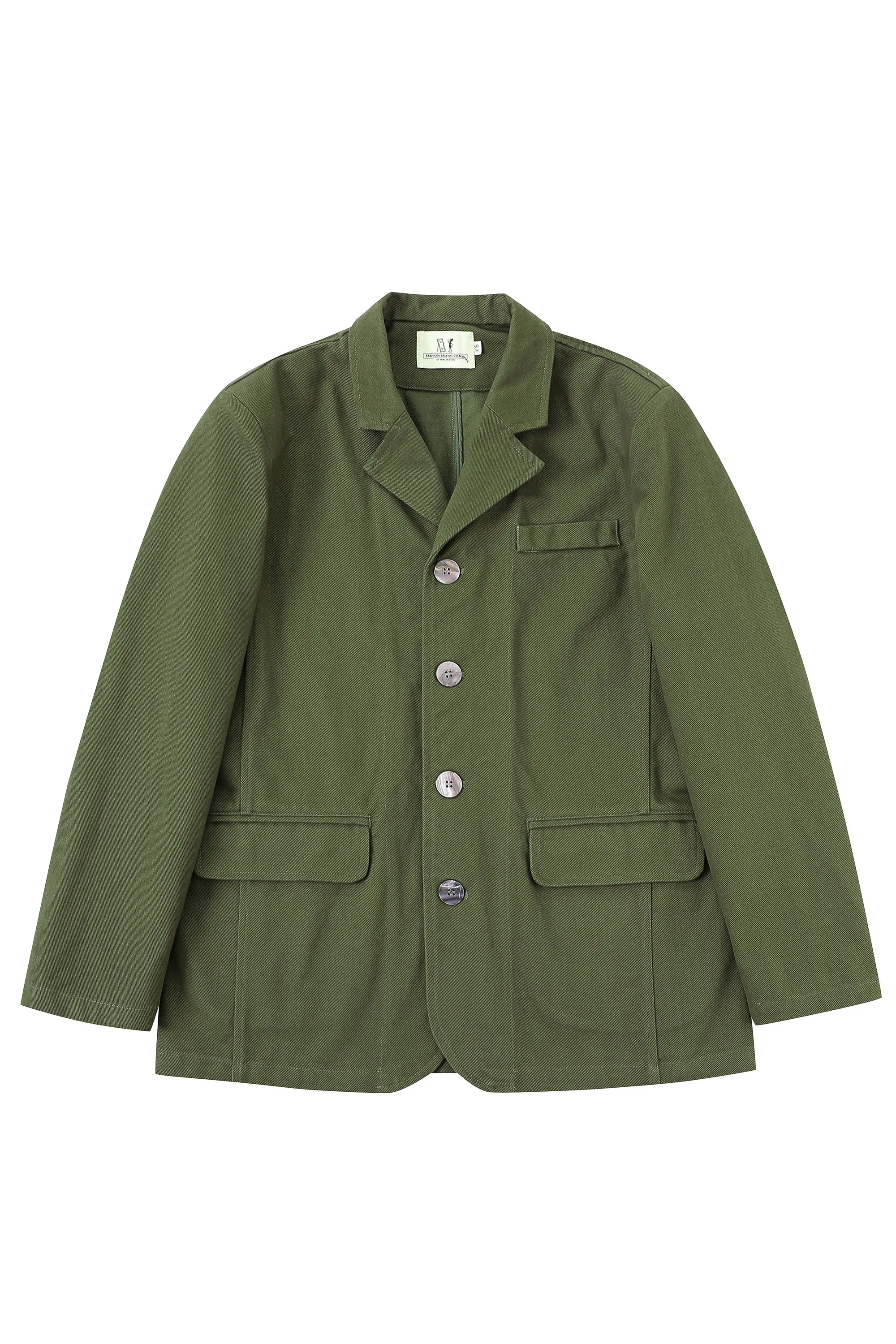 Unisex Green Canvas Stylish Professor Jacket with Comfortable Fit and Durable Design