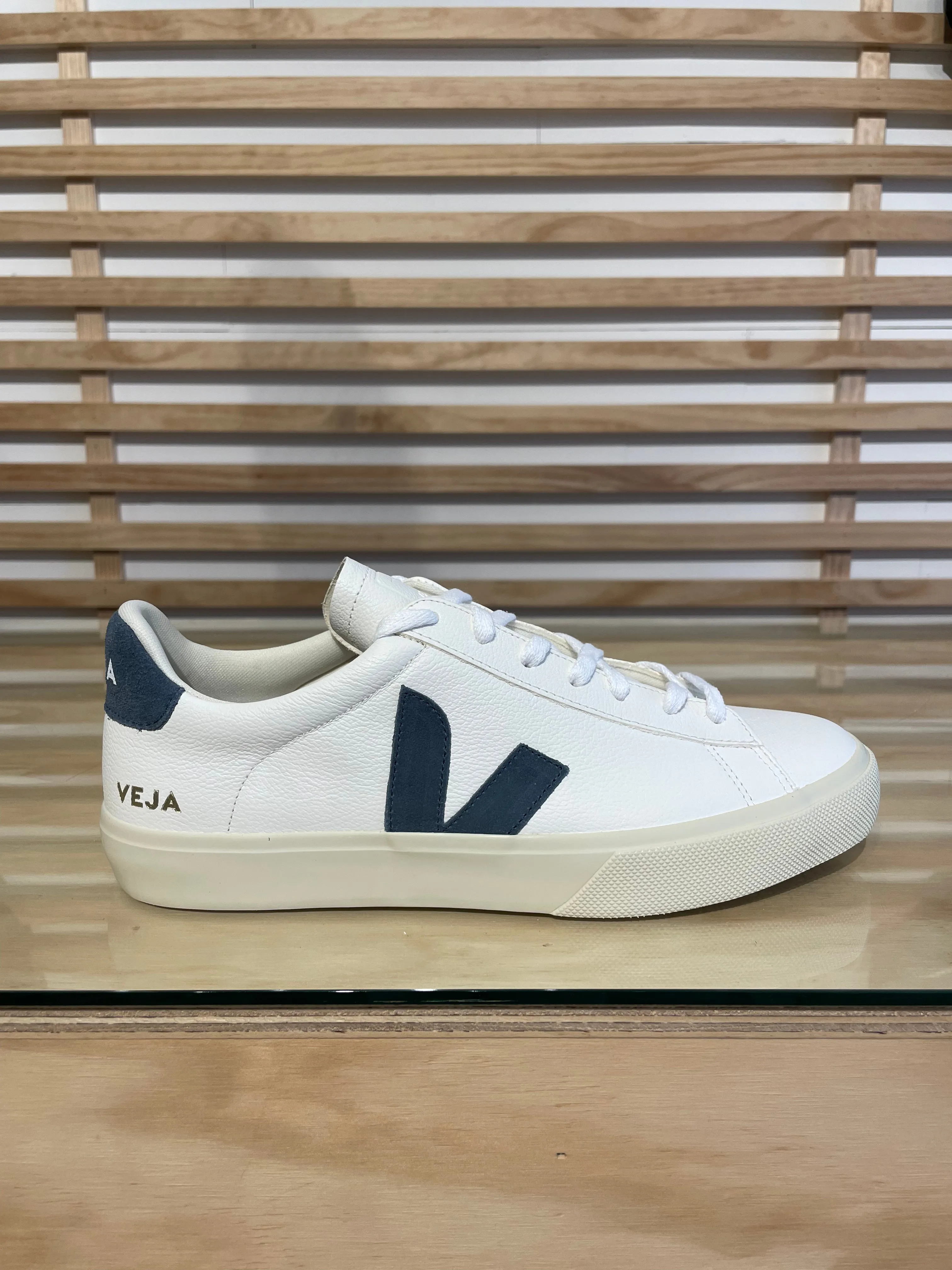 Veja Men's Campo Extra White California Blue Chromefree Leather Sneaker