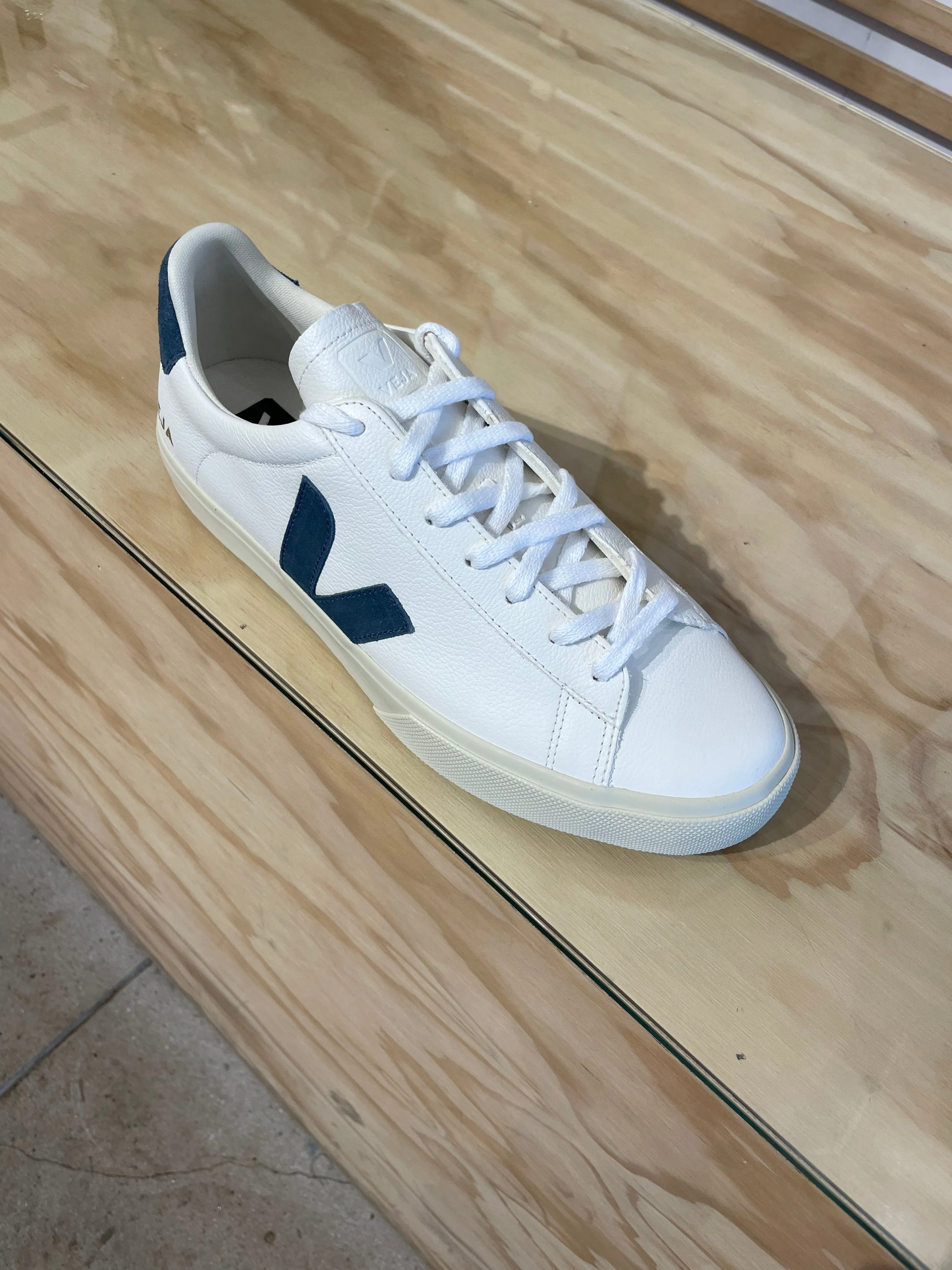 Veja Men's Campo Extra White California Blue Chromefree Leather Sneaker