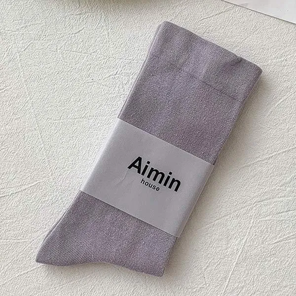 Women'S Basic Solid Color Socks Thin Cotton Socks 21249295C