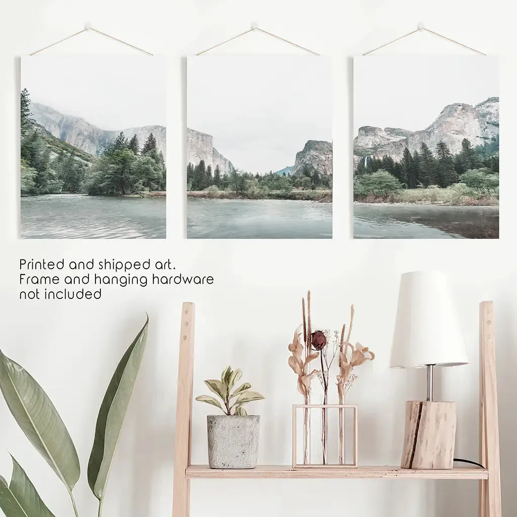 Yosemite Valley Triptych. US National Park Wall Art Prints