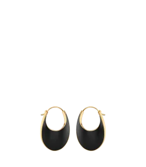 Éole Slim Hoop Earrings - Black Leather